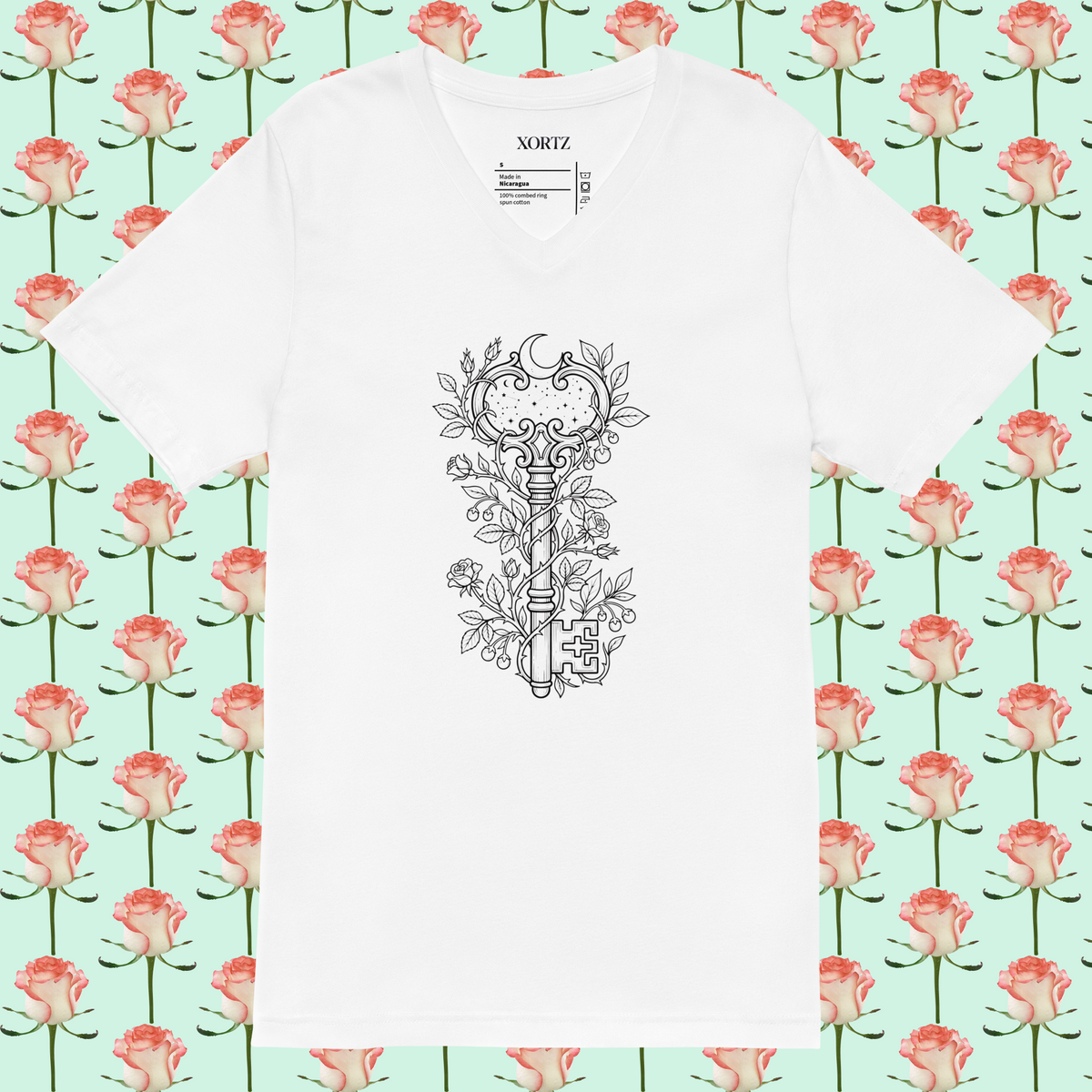 Rose Key V-Neck